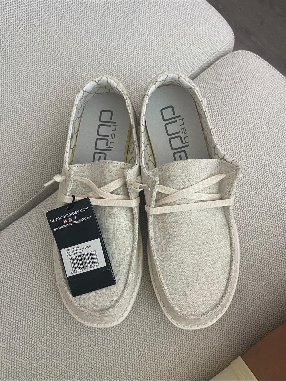 Hey Dude Natural Linen Wally Slip-Ons